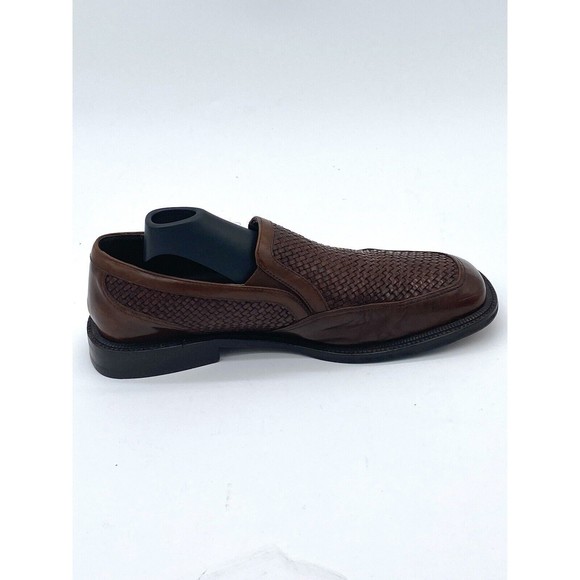 Bachrach Asti 200 Men’s Handmade Woven Leather Loafer Brown Size 8 - Picture 6 of 15